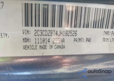 2018 Dodge Challenger R/T z USA, uszkodzony, nr VIN 2C3CDZBT4JH182526